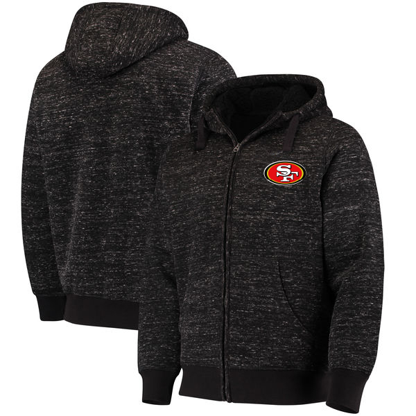 Men's San Francisco 49ers G-III Sports by Carl Banks Heathered Black Discovery Sherpa Full-Zip NFL Jacket